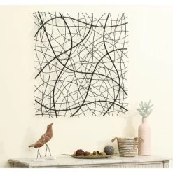 LuxenHome Large Black Abstract Square Metal Wall Decor -Online Home Decoration GUEST 003ef7df 26c3 40f8 bee7 1218797cc871