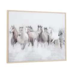 Canvas Horse Handmade Framed Wall Art With Brown Frame Gray - Olivia & May -Online Home Decoration GUEST 01636172 e456 4167 b045 9c591bf7d636