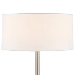 360 Lighting Andre 26 3/4" Tall Mid Century Modern Table Lamps Set Of 2 USB Port AC Power Outlet Silver Finish Metal White Shade Living Room Charging -Online Home Decoration GUEST 01888da4 ffaa 4f77 bc2d 62724ddd006d