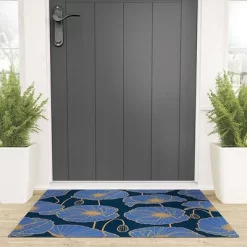 Emanuela Carratoni Moody Blue Garden Welcome Mat - Deny Designs