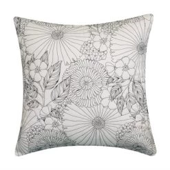 18" X 18" Fine Line Embroidered Floral Decorative Patio Throw Pillow - Edie@Home -Online Home Decoration GUEST 02dbf417 35a2 4b0a 9a84 2e0f4633dbd6