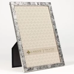 Lawrence Frames 5"W X 7"H Silver Metal Picture Frame With Linen Pattern 712457