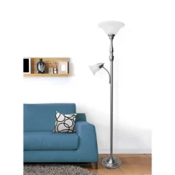 71" 3-way 2 Light Mother Daughter Floor Lamp Brushed Nickel - Elegant Designs -Online Home Decoration GUEST 04d3ff49 90c0 4a0d b896 40525223d1b6