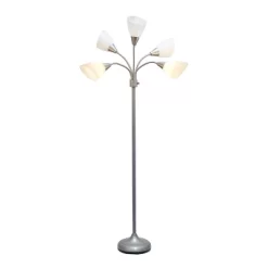 67" Contemporary Multi 5-Head Adjustable Gooseneck Floor Lamp With Shades White - Simple Designs -Online Home Decoration GUEST 04e78bac a05d 4e67 a3b1 6e4172e14bbe