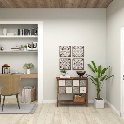 Rustic Metal Ornamental Wall Decor Set Of 4 Brown - Olivia & May 4 Rustic Metal Ornamental Wall Decor Set Of 4 Brown - Olivia & May - Image 2