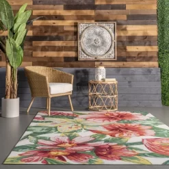 NuLOOM Contemporary Floral Sabrina Indoor/Outdoor Patio Area Rug -Online Home Decoration GUEST 06faa8ed 2d89 48c0 b523 9db075c1296d