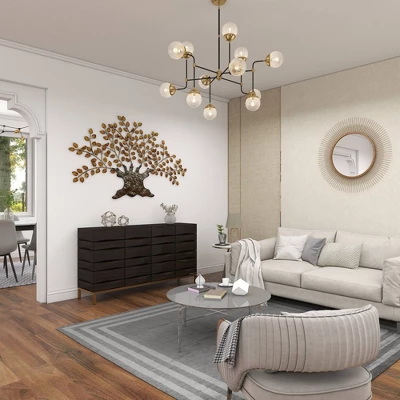 Traditional Metal Tree Indoor Outdoor Wall Decor With Leaves Brown - Olivia & May 17 Traditional Metal Tree Indoor Outdoor Wall Decor With Leaves Brown - Olivia & May - Image 15