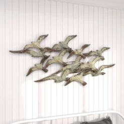 Metal Bird Flying Flock Of Wall Decor White - Olivia & May -Online Home Decoration GUEST 0b59d1fa f3b2 42cd b8bc 7ecba85a3938