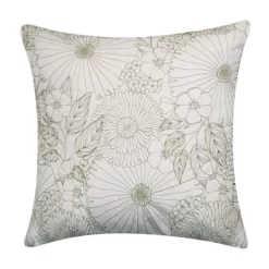18" X 18" Fine Line Embroidered Floral Decorative Patio Throw Pillow - Edie@Home -Online Home Decoration GUEST 0dd2d7a9 5e09 48bd a2fa d3229b87efdd