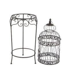 47" Iron Vintage Birdcage Black - Olivia & May -Online Home Decoration GUEST 0f9f45c3 cbfd 459b a15f 2235c62aaa1a