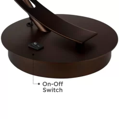 Possini Euro Design Modern Desk Lamps Set Of 2 With USB Port 22 1/2" High Bronze LED Clear Seeded Glass Shade For Bedroom Office -Online Home Decoration GUEST 0ff4c6b4 a5f4 47c0 94cc 5397bebfb4f5