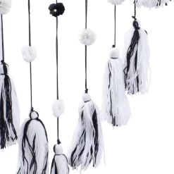 Bohemian Wool Floral Wall Decor With Tassels And Pom Poms – Olivia & May