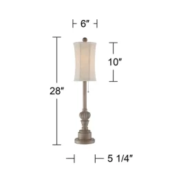 Regency Hill Traditional Buffet Table Lamps 28" Tall Set Of 2 Natural Candlestick Cream Bell Shade For Dining Room -Online Home Decoration GUEST 105f8829 e86a 440c 9208 bd3602dc2b98