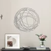 LuxenHome Silver Metal Abstract Swirl Round Wall Art Decor -Online Home Decoration GUEST 10fc6300 a92b 4ac5 9d70 1c1279173bf6