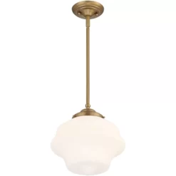 Possini Euro Design Soft Gold Mini Pendant Light 11" Wide Modern Schoolhouse Opal Glass Shade For Dining Living Room House Island -Online Home Decoration GUEST 1180e4fc dd47 43ef 8dcd e82441a0af61
