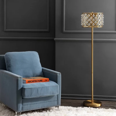 60" Crystal/Metal Elizabeth Floor Lamp (Includes LED Light Bulb) - JONATHAN Y 4 60" Crystal/Metal Elizabeth Floor Lamp (Includes LED Light Bulb) - JONATHAN Y - Image 2