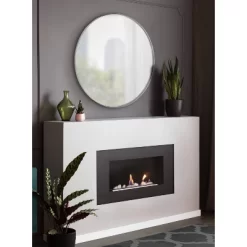 28" Rollo Round Wall Mirror Silver - Kate & Laurel All Things Decor -Online Home Decoration GUEST 12e8e11d 8ac1 4d10 a0a2 4b900f9faeb3