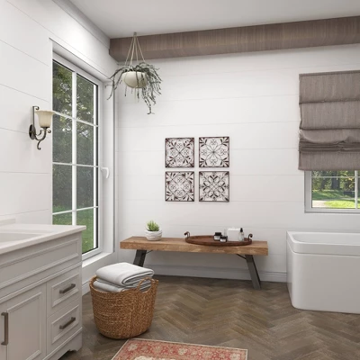 Rustic Metal Ornamental Wall Decor Set Of 4 Brown - Olivia & May 7 Rustic Metal Ornamental Wall Decor Set Of 4 Brown - Olivia & May - Image 5