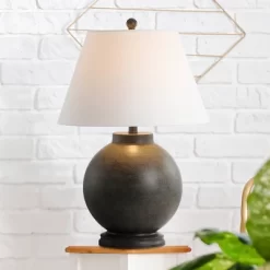 26" Sophie Resin Table Lamp (Includes LED Light Bulb) Gray - JONATHAN Y -Online Home Decoration GUEST 13a06ac5 ea42 4327 a10b a47db5c1fb1a