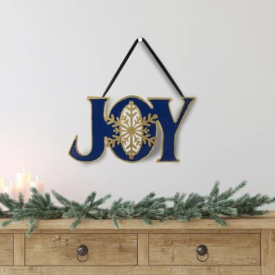 Northlight 16" Blue And Gold "JOY" Metal Christmas Wall Sign 3 Northlight 16" Blue And Gold "JOY" Metal Christmas Wall Sign