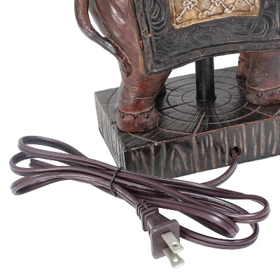 Elephant Table Lamp With Fabric Shade Brown - Lalia Home 9 Elephant Table Lamp With Fabric Shade Brown - Lalia Home - Image 7