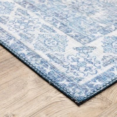Marcel Persian Style Inspired Traditional Area Rug Blue/Gray - Captiv8e Designs 3 Marcel Persian Style Inspired Traditional Area Rug Blue/Gray - Captiv8e Designs