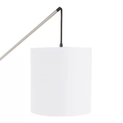 Arturo Contemporary Floor Lamp With Walnut Wood And Fabric Shade White (Includes LED Light Bulb) - LumiSource -Online Home Decoration GUEST 15a4028e 0c1a 457e a07c 5541cbf023ee