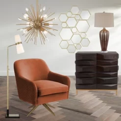 Possini Euro Design Janae Warm Gold Sputnik Chandelier 18" Wide Modern Crystal 9-Light Fixture For Dining Room House Foyer Kitchen Island Entryway -Online Home Decoration GUEST 17cf58e6 f686 46c2 bb63 1bc61f12d7a5