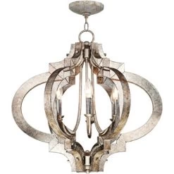 Possini Euro Design Ornament Aged Silver Gold Bronze Chandelier 23 1/4" Wide Industrial 6-Light Fixture For Dining Room Foyer Kitchen Island Entryway -Online Home Decoration GUEST 1810b162 e47a 4e97 a951 6c12946bb65e