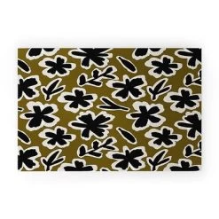 Alisa Galitsyna Florals On Olive Background Welcome Mat - Society6 -Online Home Decoration GUEST 1be143c4 e767 4042 93da d5955216bfa2