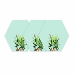 Pineapple Crown Dry Erase Hexagon Peel And Stick Wall Decal Green - RoomMates