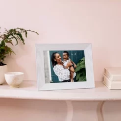 9" Mason Quartz Digital Photo Frame White - Aura Home -Online Home Decoration GUEST 1d5c8766 ce86 4cd4 8c65 e37fc7340f60