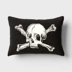 Oversize Skull And Crossbones Woven Cotton Lumbar Halloween Throw Pillow Black - Threshold™ -Online Home Decoration GUEST 1d93023f 85e9 4368 9e88 36202b7344a5