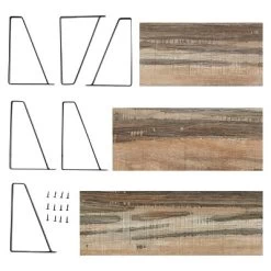 3pc Capri Wall Shelf Set With Brackets Black/Rustic - Danya B. -Online Home Decoration GUEST 1da8719e cef2 4b29 9b38 ca53b1354736