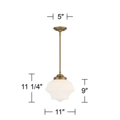 Possini Euro Design Soft Gold Mini Pendant Light 11" Wide Modern Schoolhouse Opal Glass Shade For Dining Living Room House Island -Online Home Decoration GUEST 1ec4db27 de8a 478c 83f1 d24a7b047541