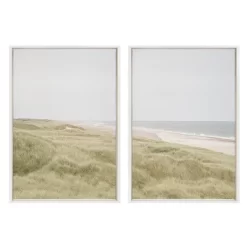 (Set Of 2) 23" X 33" Sylvie Peaceful Serene Framed Canvas By Creative Bunch White - Kate & Laurel All Things Decor