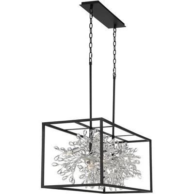 Possini Euro Design Carrine Black Silver Linear Pendant Chandelier 38 1/2" Wide Modern Clear Crystal 8-Light Fixture For Dining Room Kitchen Island 10 Possini Euro Design Carrine Black Silver Linear Pendant Chandelier 38 1/2" Wide Modern Clear Crystal 8-Light Fixture For Dining Room Kitchen Island - Image 8