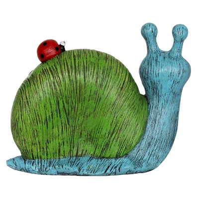 8.27" Resin Garden Snail Green/Blue/Yellow - Exhart 7 8.27" Resin Garden Snail Green/Blue/Yellow - Exhart - Image 5