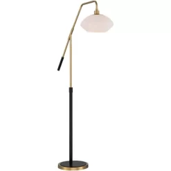 Possini Euro Design Modern Arc Floor Lamp 63 1/2" Tall Warm Gold Black Metal Milky White Glass Shade For Living Room Reading House 16 Possini Euro Design Modern Arc Floor Lamp 63 1/2" Tall Warm Gold Black Metal Milky White Glass Shade For Living Room Reading House -Online Home Decoration GUEST 2083c26c 12c8 4457 ad82 e3599578a9bc