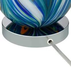 Possini Euro Design Pablo 27" Tall Modern Table Lamp Table Top Dimmer Blue Art Glass Single Living Room Bedroom Bedside Nightstand House White Shade -Online Home Decoration GUEST 23e32f2c e0ab 40e1 819f 00efcd356839