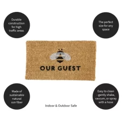 Evergreen Bee Our Guest Woven Back Indoor Outdoor Natural Coir Doormat 1'6"x2'6" Multicolored 15 Evergreen Bee Our Guest Woven Back Indoor Outdoor Natural Coir Doormat 1'6"x2'6" Multicolored -Online Home Decoration GUEST 25c54e39 9670 40e8 9bab b13645e4ed68
