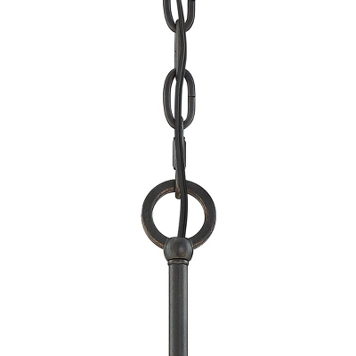 Possini Euro Design Bronze Wood Finish Pendant Chandelier 22" Wide Rustic Farmhouse Tan Fabric Drum 4-Light Fixture For Dining Room House 6 Possini Euro Design Bronze Wood Finish Pendant Chandelier 22" Wide Rustic Farmhouse Tan Fabric Drum 4-Light Fixture For Dining Room House - Image 4