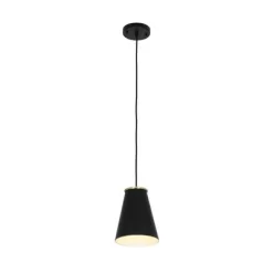 10.38" Metal Pendant Ceiling Light Black - Cresswell Lighting