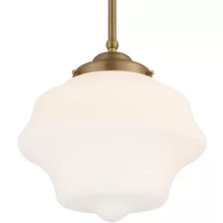 Possini Euro Design Soft Gold Mini Pendant Light 11" Wide Modern Schoolhouse Opal Glass Shade For Dining Living Room House Island -Online Home Decoration GUEST 29f058ed c83e 4005 afdf 26f2ad3c1c55