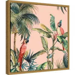 16" X 16" Tropicano II By Eva Watts Framed Canvas Wall Art - Amanti Art