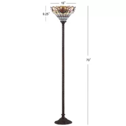 70" Davis Tiffany Style Torchiere Floor Lamp (Includes LED Light Bulb) Bronze - JONATHAN Y -Online Home Decoration GUEST 2c0a7a31 b969 4947 8ffa f303dc7edf4d