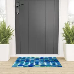Angela Minca Watercolor Dot Pattern Looped Vinyl Welcome Mat - Society6