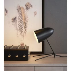 15" Modern Table Lamp (Includes Light Bulb) Matte Black - ZM Home -Online Home Decoration GUEST 2e02ebcb 65fb 4a19 9d33 9eb674136191