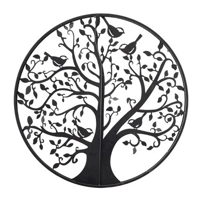 Metal Bird Wall Decor With Cutout Designs Dark Gray - Olivia & May 4 Metal Bird Wall Decor With Cutout Designs Dark Gray - Olivia & May - Image 2