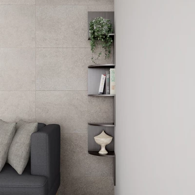 Floating Corner Shelf- 5 Tier Wall Shelves With Hidden Brackets To Display Décor, Books, Photos, More- Hardware Included By Lavish Home (Dark Brown) 8 Floating Corner Shelf- 5 Tier Wall Shelves With Hidden Brackets To Display Décor, Books, Photos, More- Hardware Included By Lavish Home (Dark Brown) - Image 6